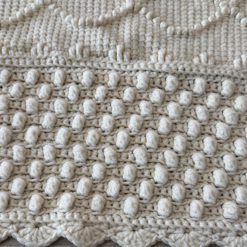 Cream Knitted Blanket - Picture 4 of 7
